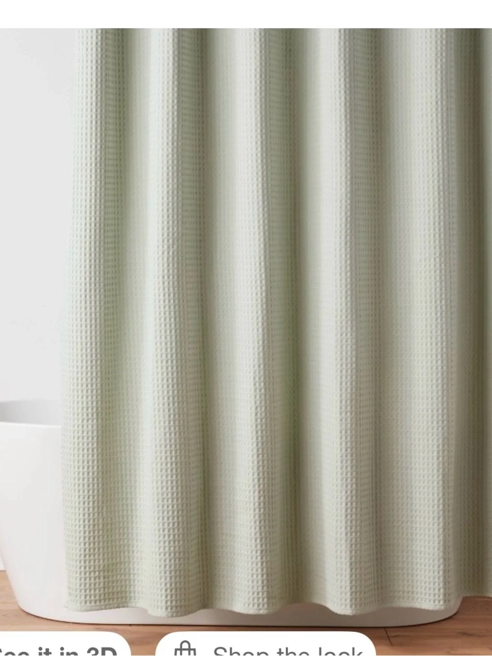 Threshold Waffle Weave Shower Curtain - Sage Green